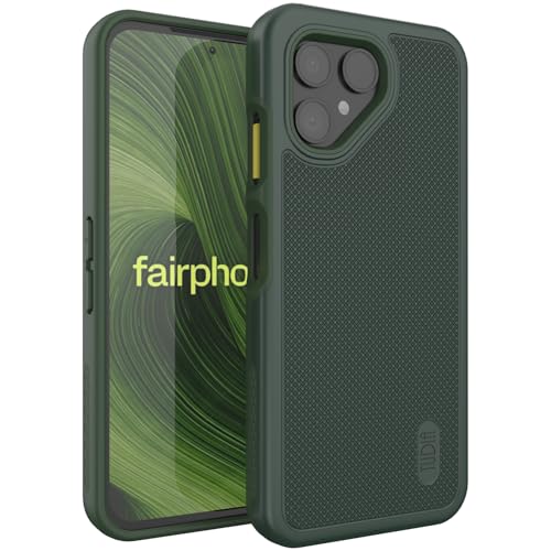 TUDIA DualShield Grip kompatibel mit Fairphone 6 2025 Hülle [MergeGrip] Militärqualität doppellagig stoßfest robust strapazierfähig Schutzhülle fürs Handy Kieferngrün