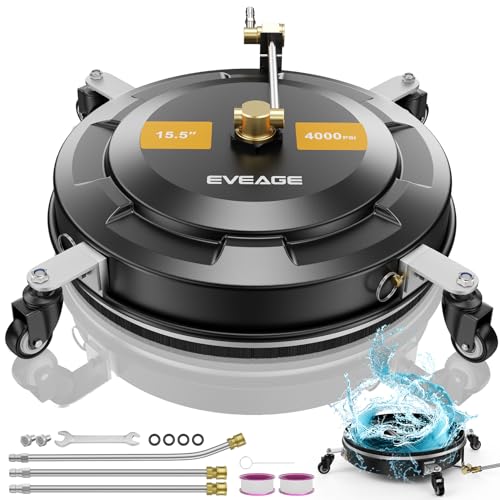 2-in-1 Pressure Washer Surface Cleaner with 4 Wheels, Undercarriage Pressure Washer Attachment, 15.5\" Concrete Power Washer Surface Cleaner for Driveway Sidewalk Under Car Wash
