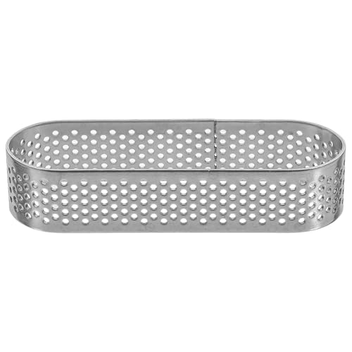 PartyKindom 1PC Oval Tartlet Mould Stainless Steel Cake Mold for Desserts Mousse Fruit Pies and Quiches Easy Release with Venting for Baking Perfection