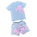 conjunto algodon bebe verano 【Material】: Pantalón corto y camiseta clásicos de corte ajustado para hombre, con cordón ajustable, tejido suave y transpirable.pijama corto hombre verano