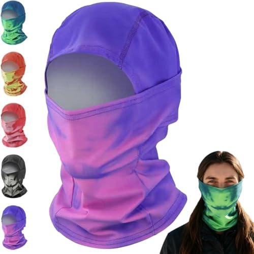 Photo de Cagoule unisexe réactive à la chaleur - Changement de couleur - Masque de ski d'hiver intégral pour moto - Pour le ski, la randonnée,...