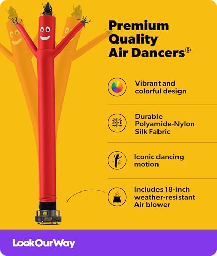 Image of LookOurWay Air Dancers Wacky Waving Inflatable Tube Man Set - 20 Feet Tall Inflatable Dancing Man with Blower for Business Advertising