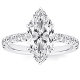 RURULUYA 2CT Marquise Cut Engagement Ring for Women,925 Sterling Silver 18K White Gold Plated Promise Ring,Simulated Diamond Ring (Size 7#)