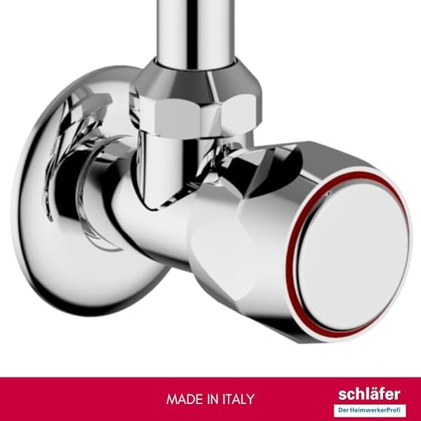 3431310 Schläfer | Robinet mural simple pour salle de bain et cuisine Robinet pour évier avec bouton rond, Robinet mural 1/2 eau froide pour évier, bec pivotant en U x 180 mm, chrome et argent