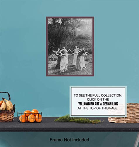 Wiccan Decor - Witch Coven - Wicca Decor - Gift For Witchcraft And Black Magic Fans - Gothic Wall Art - Goth Room Decor - Creepy Scary Vintage Picture Photo - Halloween Decorations #TOP5