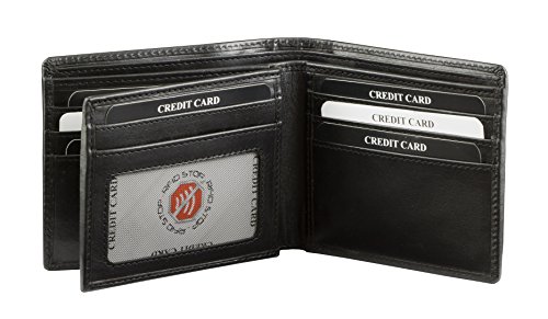 Portefeuille en cuir pour homme bloquant le piratage grâce au porte-cartes RFID