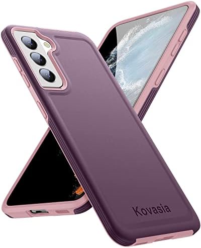 KOVASIA for Samsung Galaxy S22 Case (Not for Plus or Ultra), Slim Fit Tough Shock-Absorption Protective Phone Cover for Samsung Galaxy S22 5G 6.1 Inch, Happy Purple