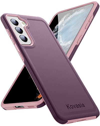 Kovasia For Samsung Galaxy S22 Case (Not For Plus Or Ultra), Slim Fit Tough Shock-Absorption Protective Phone Cover For Samsung Galaxy S22 5G 6.1 Inch, Happy Purple #TOP26