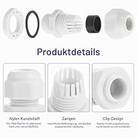 Faankiton 25STK Kabelverschraubung Set Kabeldurchführung Wasserdicht PG9 – Ansicht 3