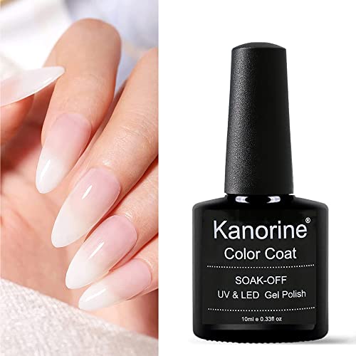 Kanorine Vernis Semi Permanent Blanc Laiteux, 10ml Vernis Semi Permanent Naturel French Gel Milky White Nail Art Gel Vernis gel Blanc UV LED Soak Off Vernis Gel Vernis Manucure