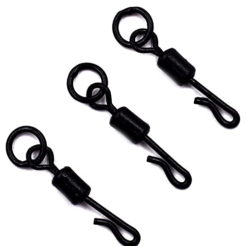 PHECDA PROFLY 50/100pcs Karpfen Angeln Wirbel mit Ring Quick Change Rolling Swivel with Welded Ring (Large(4#)-100pcs) Cover