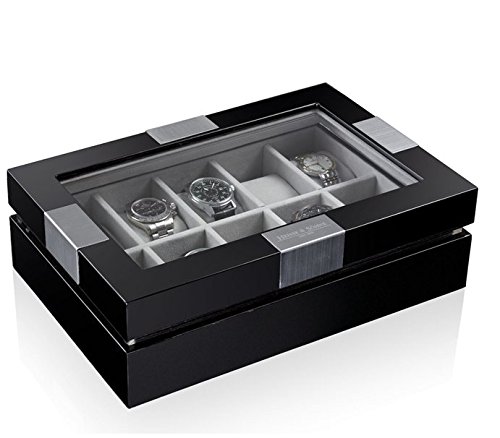 Preisvergleich Produktbild Heisse & Söhne Uhrenbox Executive für 10 Uhren schwarz 108457
