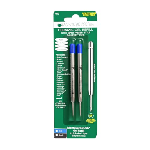 Image of Monteverde Capless Gel Refill (to fit Parker), 0.5 mm Extra Fine Needle Point, Blue
