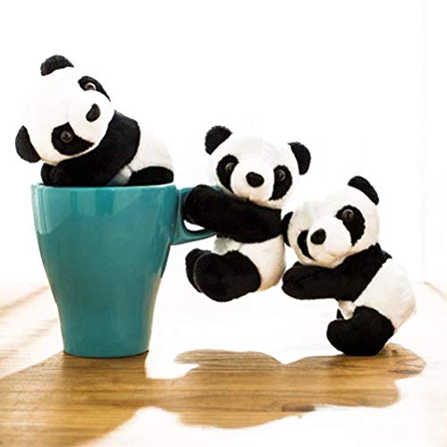 LIGONG 4 Pcs Finger Panda Plush Panda Clip Cute Panda Plush Toy Panda Clip Relaxation Toys Finger Toy Kids Toy Home Decoration, 4 Inch