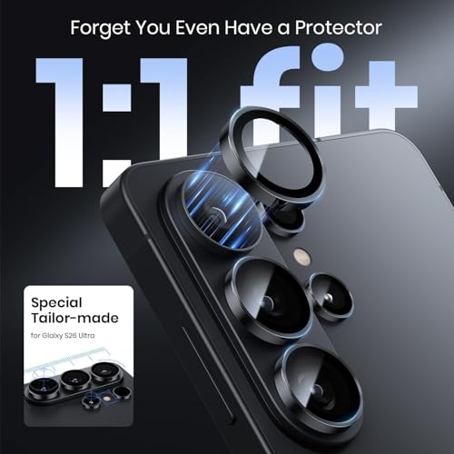 Image of Lensarmor Compatible with Galaxy S26 Ultra Black Camera Ring Protector (1 Pack) - Premium Metal Camera Lens Ring, Military-Grade Protection, Scratch Resistant Case-Friendly Fit