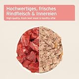 AniForte Barf Hundefutter Nass Rind Pur 6 x 400g – Fleisch Pur, Barffleisch für Hunde, Barffutter, Nassfutter getreidefrei & mit hohem Fleischanteil, Wet Dog Food Dosenfutter