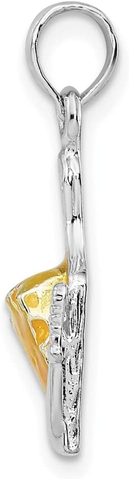 FJC Finejewelers Sterling Silver Rhodium Plated Enameled Cheese Board with Knife Charm 23 x 8 mm