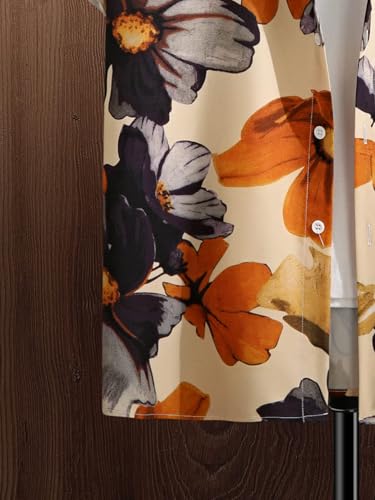 COZYEASE Men's 2 Piece Hawaiian Outfits Short Sleeve Button Down Shirt and Shorts Set Beach Tracksuits3