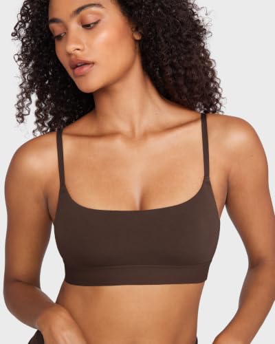 Image of INLYRIC Women's Cotton Bralette - Wireless Unlined Sleep Comfortable Seamless Cami Bra
