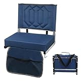 Portable Folding Stadium Chair with Back Support, Wide Cushion & Thick Padding - Shoulder Strap, Storage Pockets & Carry Handle - Perfect for Sports Events