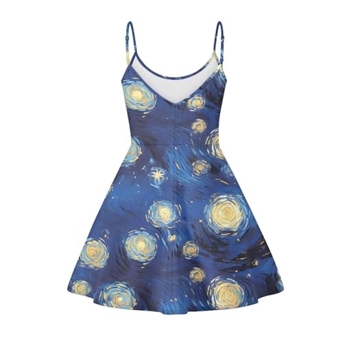 Image of Spaghetti Strap Midi Satin Dresses Summer Sleeveless Sundree Women Girl Beach Party Swing Dress