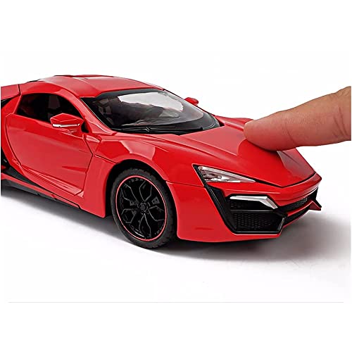 Image of 1:24 Lyken Hyper Toy Car Diecast Metal Cars Model Toy Car for Kids Sound and Light Pull Back