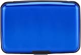 IMAGILIVSPAS RFID Blocking Credit Card Protector Aluminum ID Case Hard Shell Business Card Holders Metal Wallet for Men or Women (Pack of 1) (Blue)