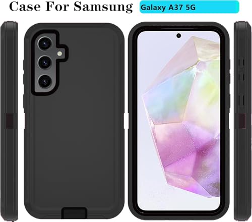 Qinmay for Samsung Galaxy A37 5G Phone Case, 3-Layer Cover, Black by Qinmay - Used condition - Image 5