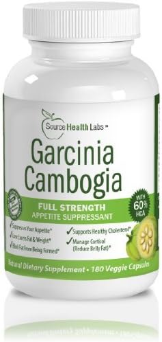 Garcinia Cambogia Extract Pure Appetite Suppressant With Potassium & Calcium – 3000mg of Clinically-Proven, Multi-Patented 60% HCA Extract Per Day (Three Daily Servings of 1000mg) That Works for Weight Loss – 180 Capsules Per Bottle for a Full 30-Day Supply