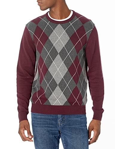Photo 1 of Amazon Essentials Men's Crewneck Sweater (Available in Big & Tall) large l Burgundy, Argyle