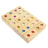 MUCKLILY 木製宝積み木 粒 幼児向け知育 多感覚学習用 ブロック 手先の器用さ向上 共有を促す社交能力育成 視覚と触覚を刺激する学習