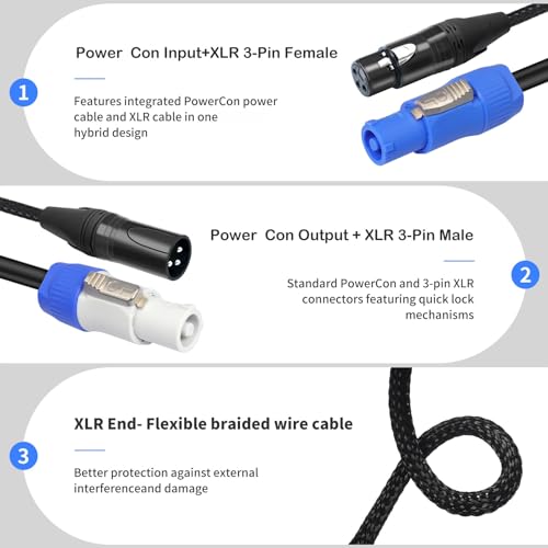 Evita interferencias con el cable combo XLR Power Con de escenario 4