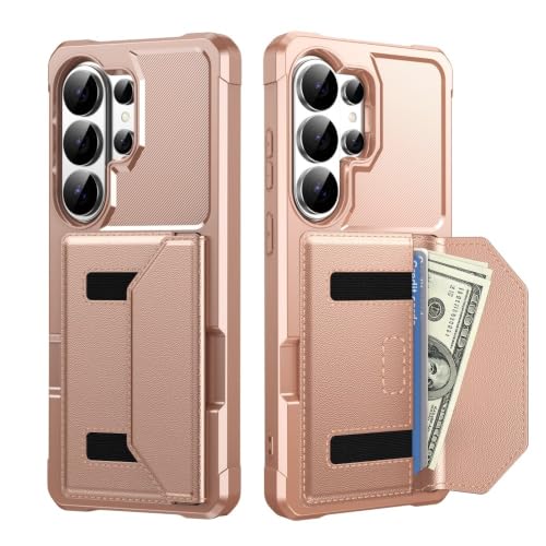 Étui Samsung Galaxy A13 4G/5G en cuir rose or avec fentes cartes