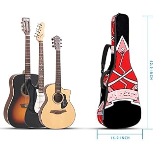 Housse imperméable pour guitare acoustique avec double bandoulière et poche Motif floral, Multicolore 08, 42.9×16.9×4.7… - Les Beatles, Paul McCartney, John Lennon, RIngo Starr, George Harrison Housse imperméable pour guitare acoustique avec double bandoulière et poche Motif floral, Multicolore 08, 42.9x16.9x4.7… – Image 5