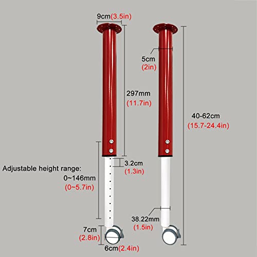 Pied de meuble télescopique support métallique roulettes pour commode