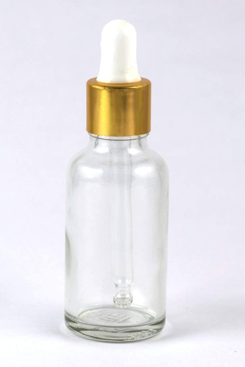 Clear Dropper Bottles, 30 ml, Set of 12, with Golden White Caps-image-38