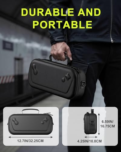 ProCase Large Carrying Case for Rog Xbox Ally / Rog Xbox Ally X 2025, Dual Layer Protective Hard EVA Travel Box Fits Console, Adapter, Cable, Earbuds and Accessories -Black — view 6