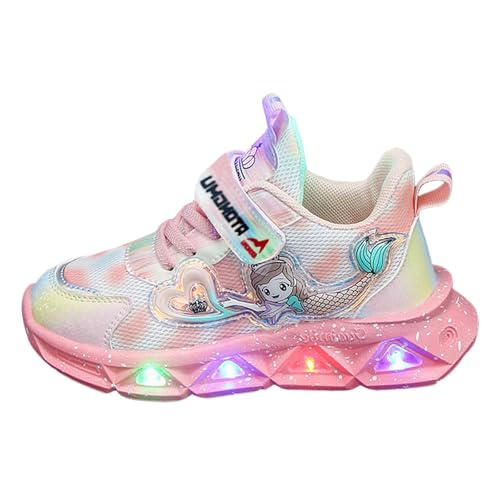 IWIHMIV Girl Tennis Shoes Girls Sneakers Light Up Kids Lightweight Running Sneakers Non Slip Sport Casual Shoes for Boys Girls