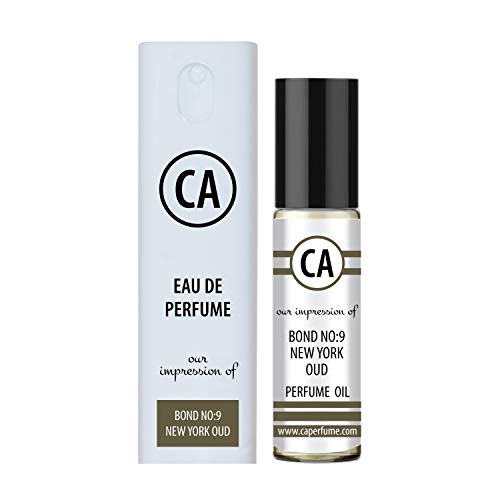 CA Perfume Impression of New York Oud for Man Eau de Parfum Refillable Bottle Atomizer Sprayer + Fragrance Body Oils Long Lasting Sample Travel Size Roll-On (0.3 Fl Oz 10 ml)