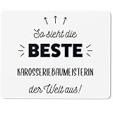 JUNIWORDS Mauspad Mousepad, So Sieht die Beste Karosseriebaumeisterin der Welt aus! (5858368)