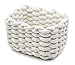 Icegrey Cestini in Corda di Cotone Cesto Contenitore Organizer Cestini Portaoggetti Decorativi Rettangolari Naturali Per Camerette Soggiorno Camera Da Letto Bianca Small