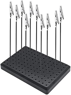 EVOIO Spray Paint Clamping/Model Standing Base with 10 Metal Wire Alligator Clamps Long-Tailed Clip Clasp for Hobby Modeling DIY Card Photo Memo