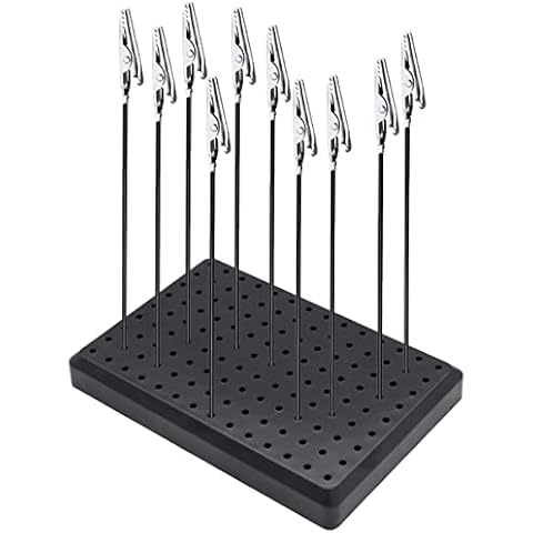 EVOIO Spray Paint Clamping/Model Standing Base with 10 Metal Wire Alligator Clamps Long-Tailed Clip Clasp for Hobby Modeling DIY Card Photo Memo Cover