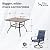 PHI VILLA 5 Piece Outdoor Patio Dining Set with 4 Padded Swivel Dining Chairs & 1 Wood-Look Dining Table, All Weather Blue Chair and Metal Table for Deck Lawn Garden