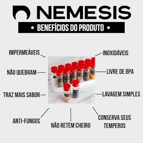 Kit 30 Potes para Tempero 120ml Tampa Dupla + Etiqueta e Caneta para Identificação