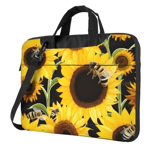 Bolso Tote para Laptop Sunflower Bees para hombres y mujeres miniatura 1