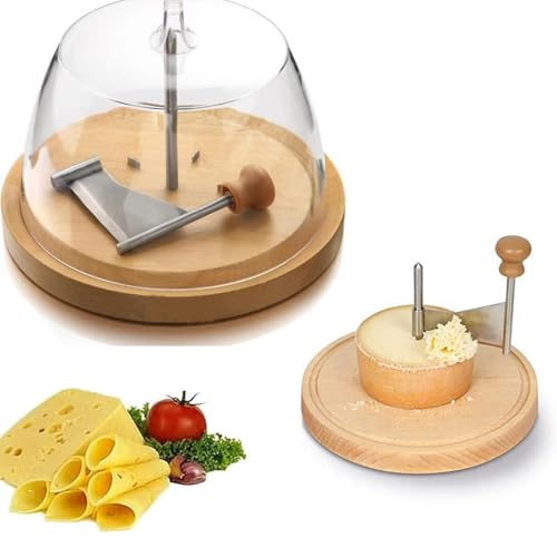 Cheese Curler Wheel with Lid, Stainless Steel Chese Shaver Cutter, Cheese Curls Flower Maker Wheel Slicer, for Girolle, Chocolate, Butter, (with Cover)