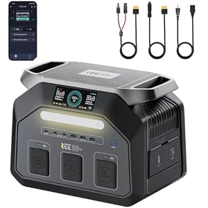 IEE P1800 Tragbare Powerstation, 1024Wh 1800W Solargenerator, 1 Std. Schnellladung, LiFePO4 Akku Power Station für Zuhause, Camping, Wohnmobil, Notfälle