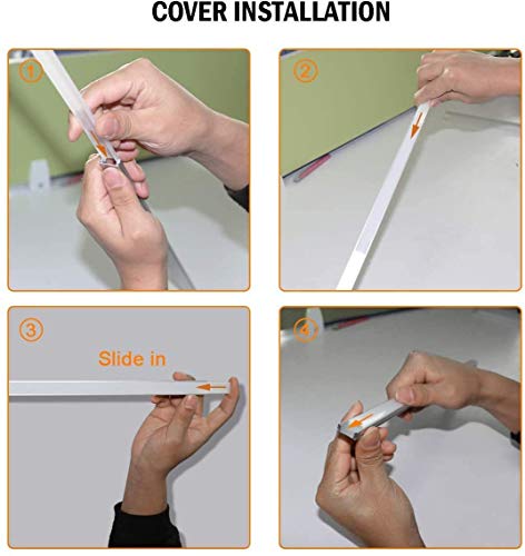 6x6.6ft LED Strip Aluminum Channel - Starlandled LED Track Profile System with Milky Cover Diffusers, End Caps and Mounting Clips for LED Strip Light Easy Installations - Thumbnail 6