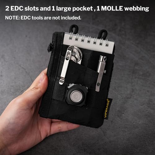 Image of VIPERADE VE18-S Small EDC Pouch, Mini Pocket Organizer Pouch for Men, EDC Pocket Organizer Pouch, 3 Slots with 2 Zipper Pockets, Velcro Pouch Multitool Pouch